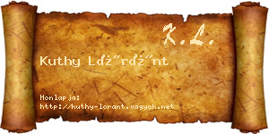 Kuthy Lóránt névjegykártya