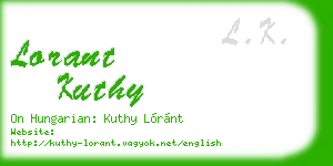 lorant kuthy business card